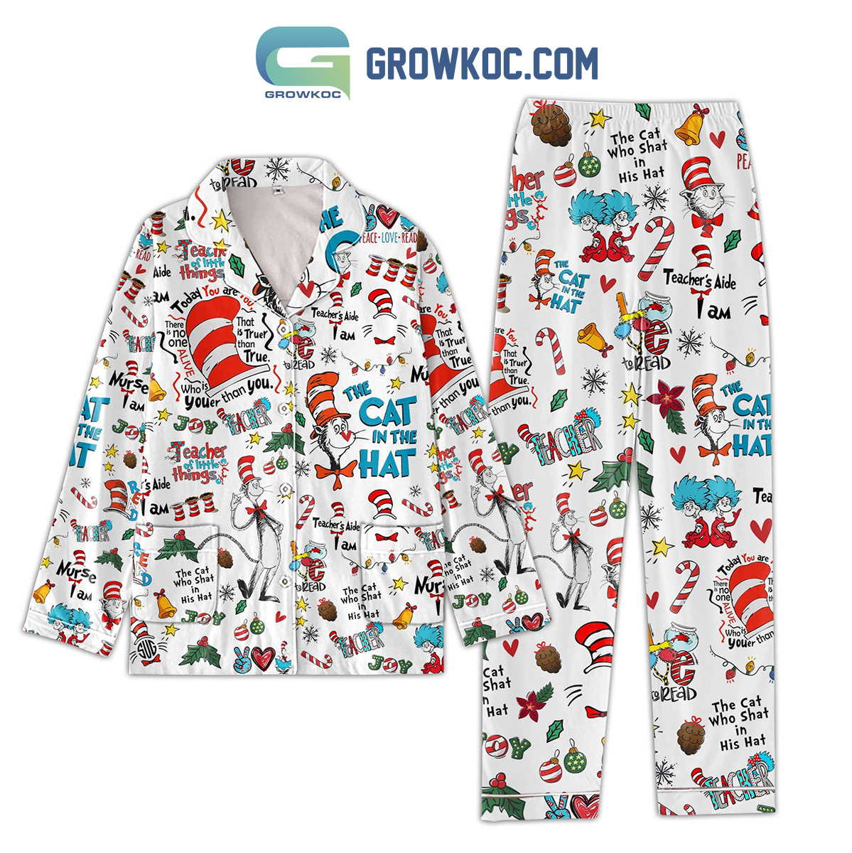 The Cat In The Hat Teacher Of Little Things Pajama Set Nva