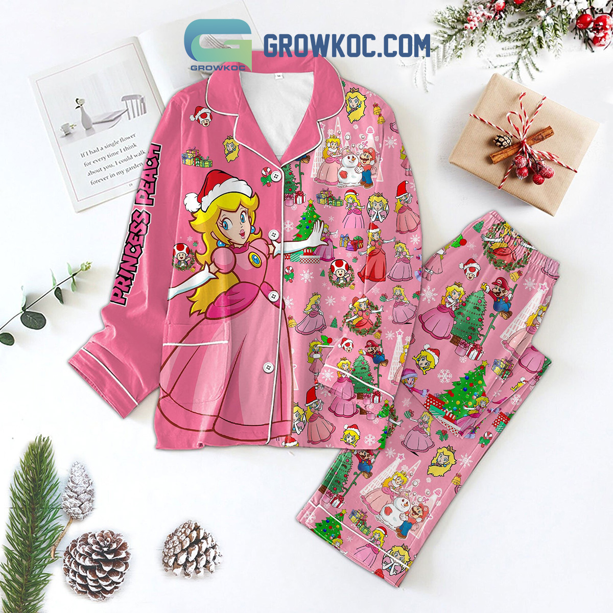 Princess Peach Merry Family Matching Pajama Set Gifts Hg