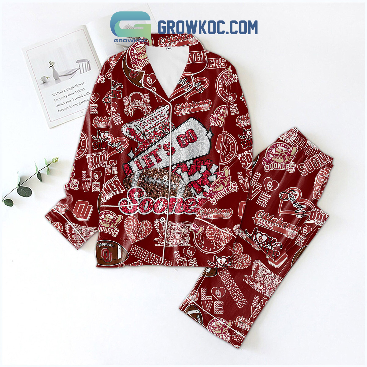 Oksooners Let?S Go Sooners Pyjama Pajama Set Nva Red Version