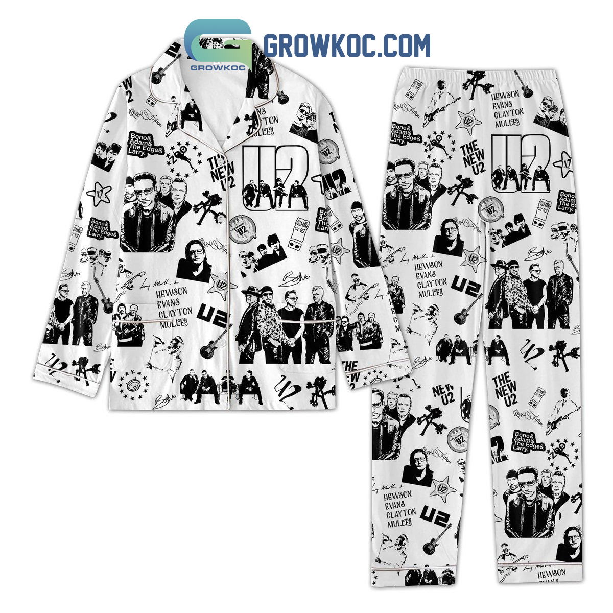 U2 The New U2 Pyjama Pajama Set Nva White Version