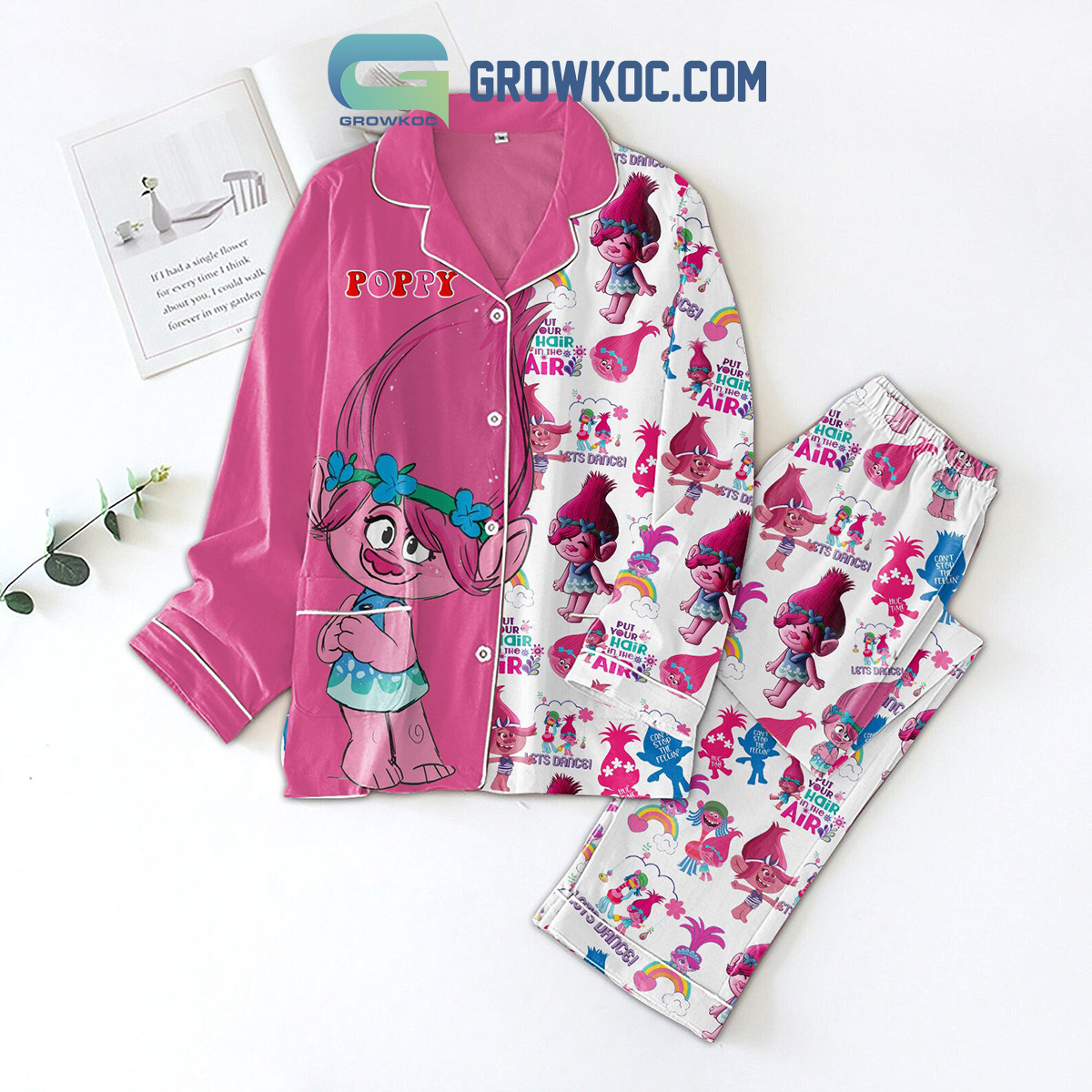 Trolls Poppy Help Springwater Put Your Hair In The Air Let?S Dance Pyjama Pajama Set Nva