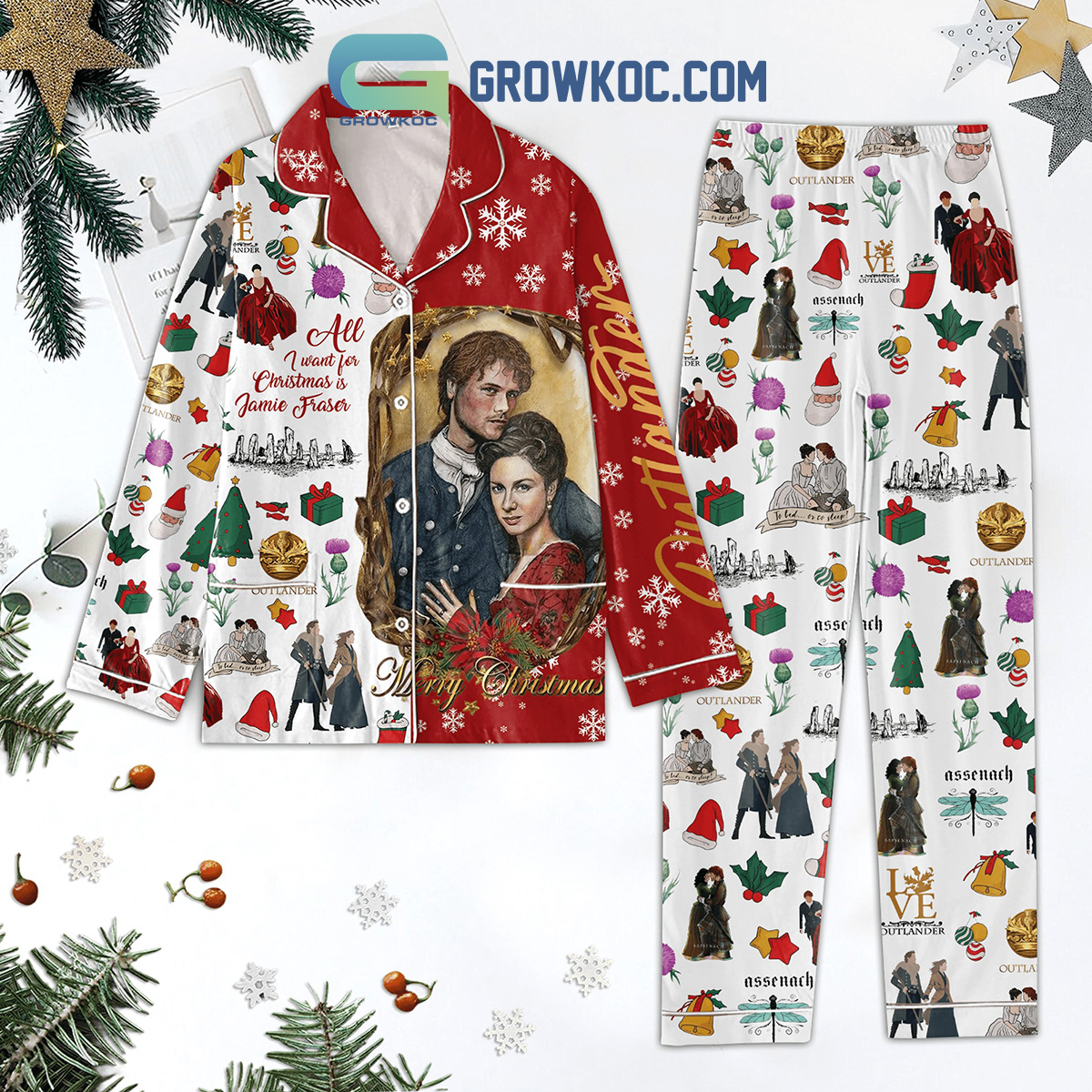 Outlander All I Want For Is Jamie Fraser Pajama Set Nva