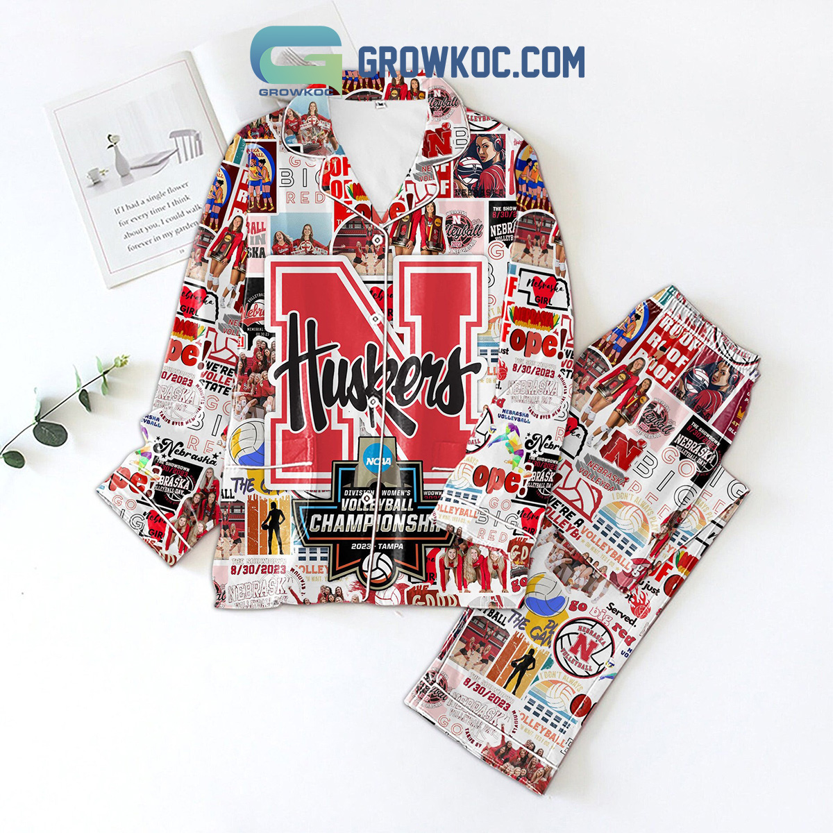 Nebraskacorn Volleyball Championship Pyjama Pajama Set Nva