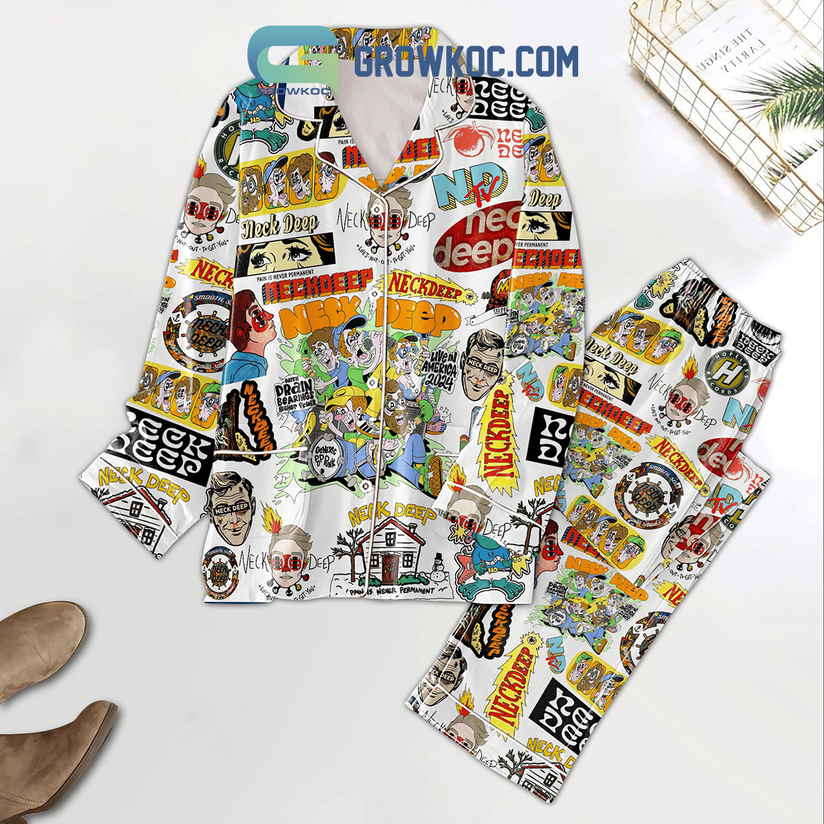 Neckdeep Live In America 2025 Pyjama Pajama Set Nva
