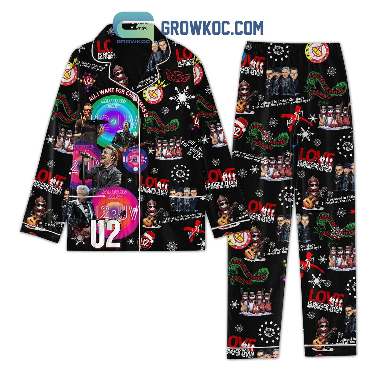 U2 All I Want For Achtung Baby Pajama Set Nva