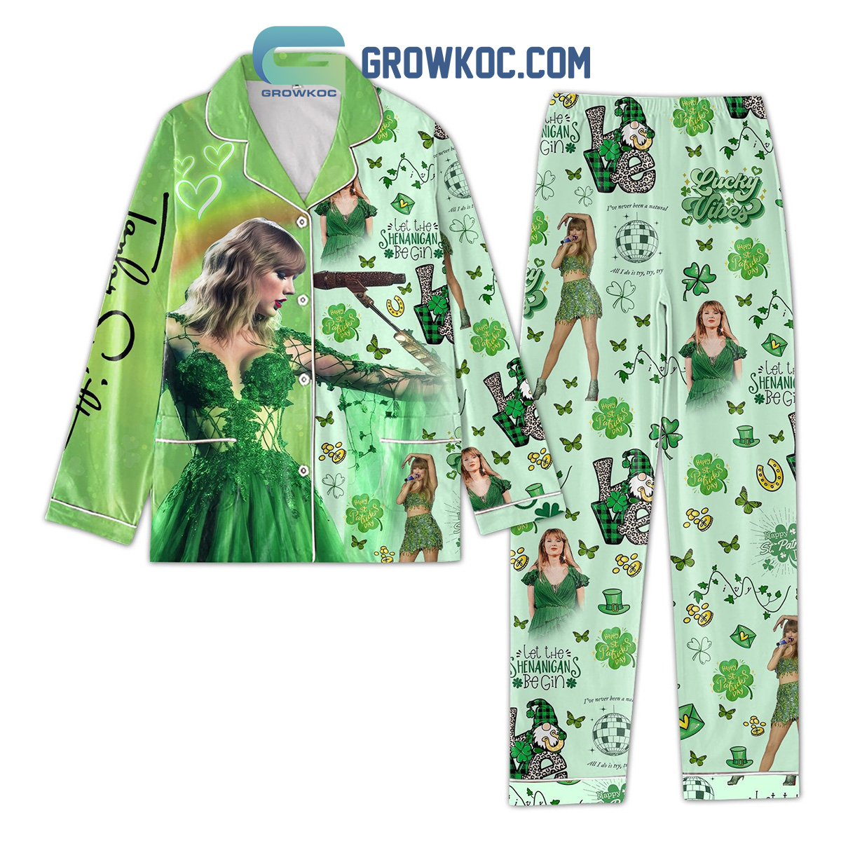 Taylor Swift St. Patrick?S Day Pyjama Pajama Set Nva