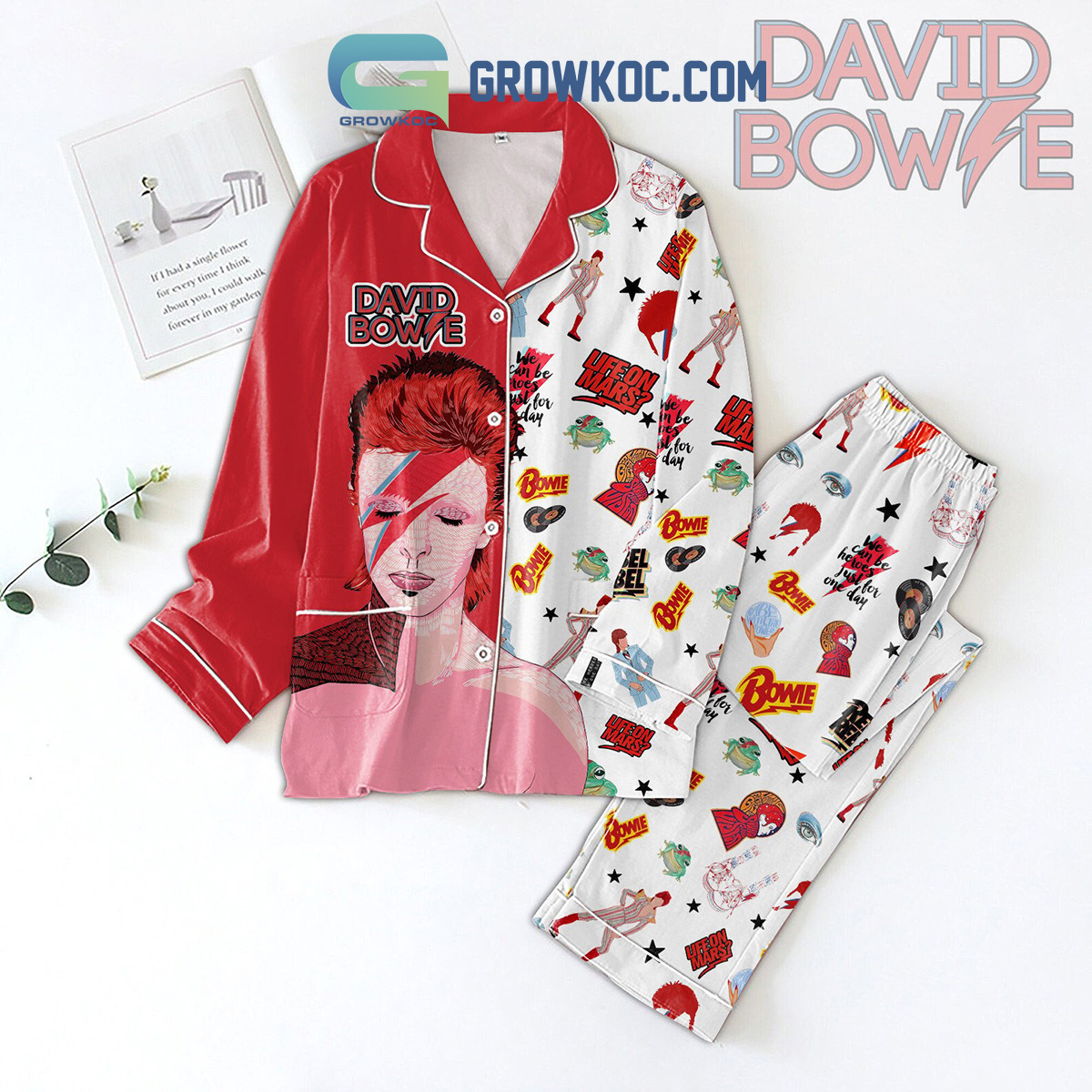David Bowie Life On Mars Pyjama Pajama Set Nva