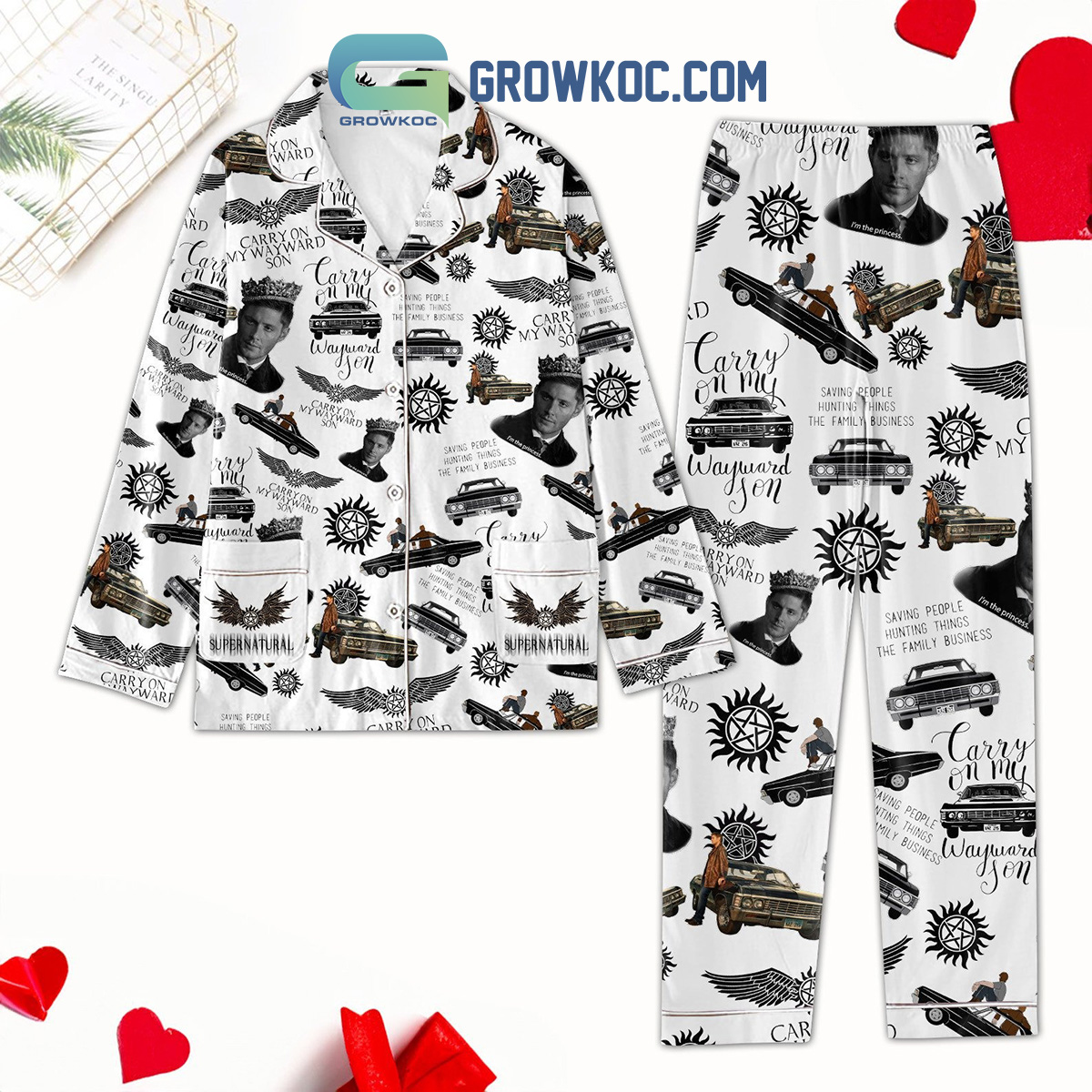 Supernatural Carry On Fan Pyjama Pajama Set Nva