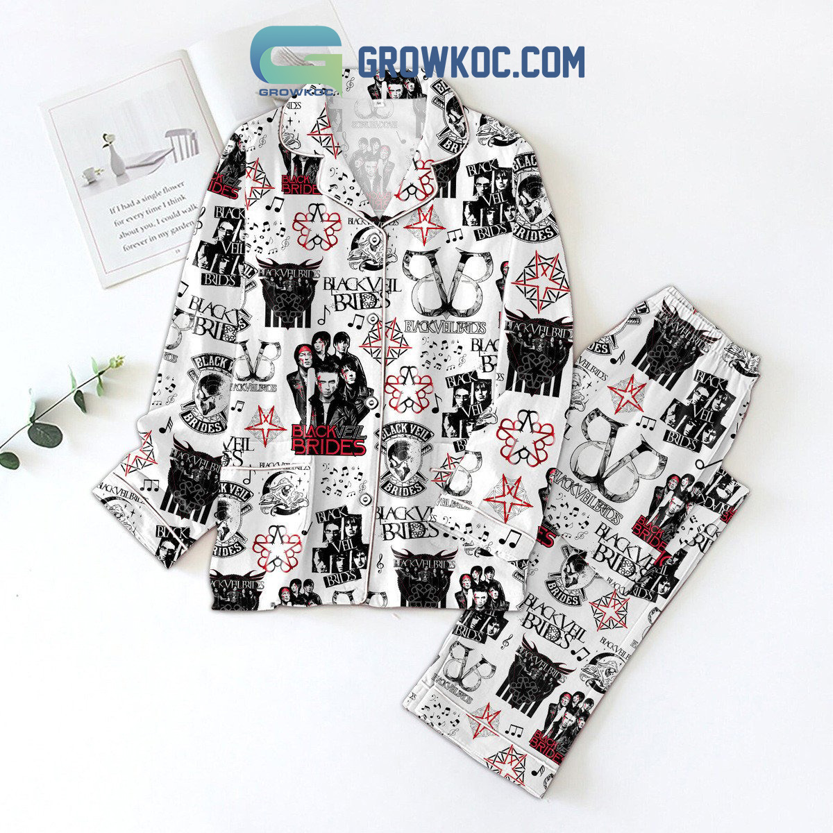 Black Veil Brides Tour Concert Black Design Pyjama Pajama Set Nva