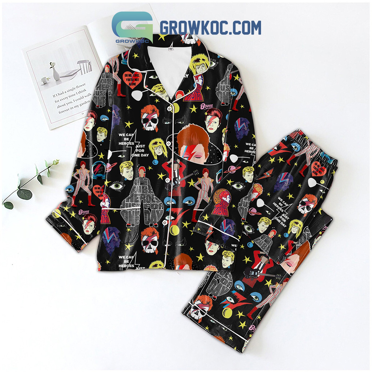 David Bowie Love You?Re Not Alone Pyjama Pajama Set Nva