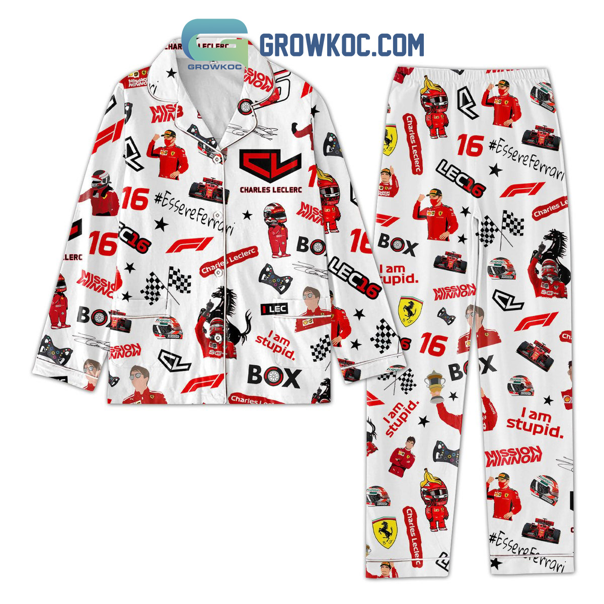 Charles Leclerc Essere Ferrari Pyjama Pajama Set Nva