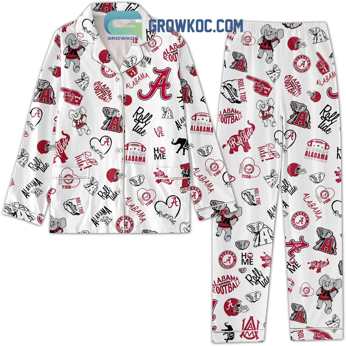 Crimson Tide Roll Tide Pyjama Pajama Set Nva