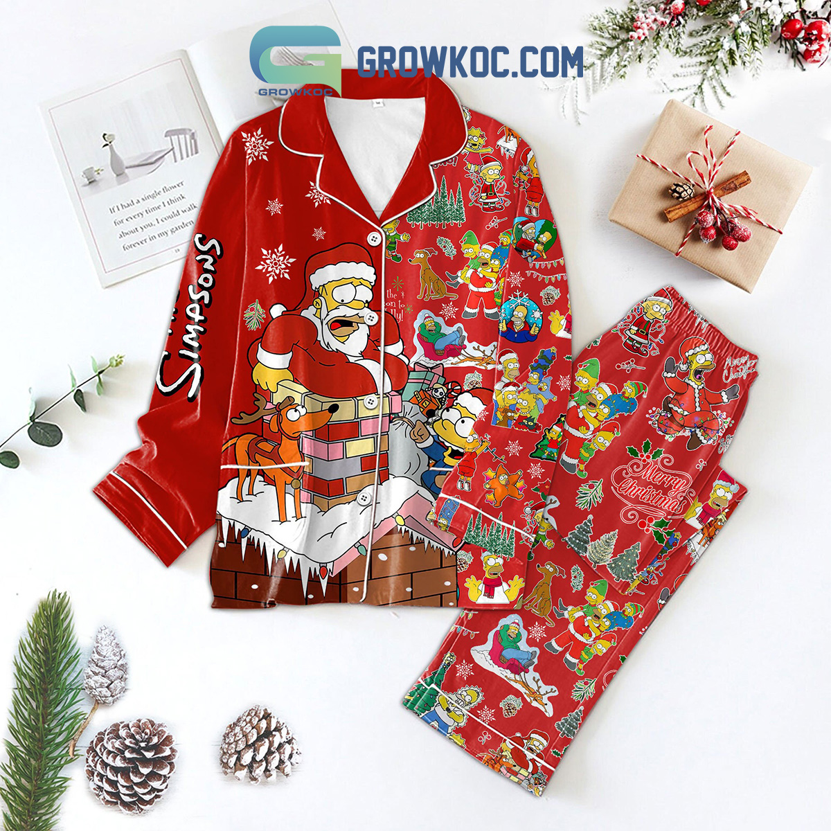 The Simpsons Merry Family Matching Pajama Set Gifts Hg