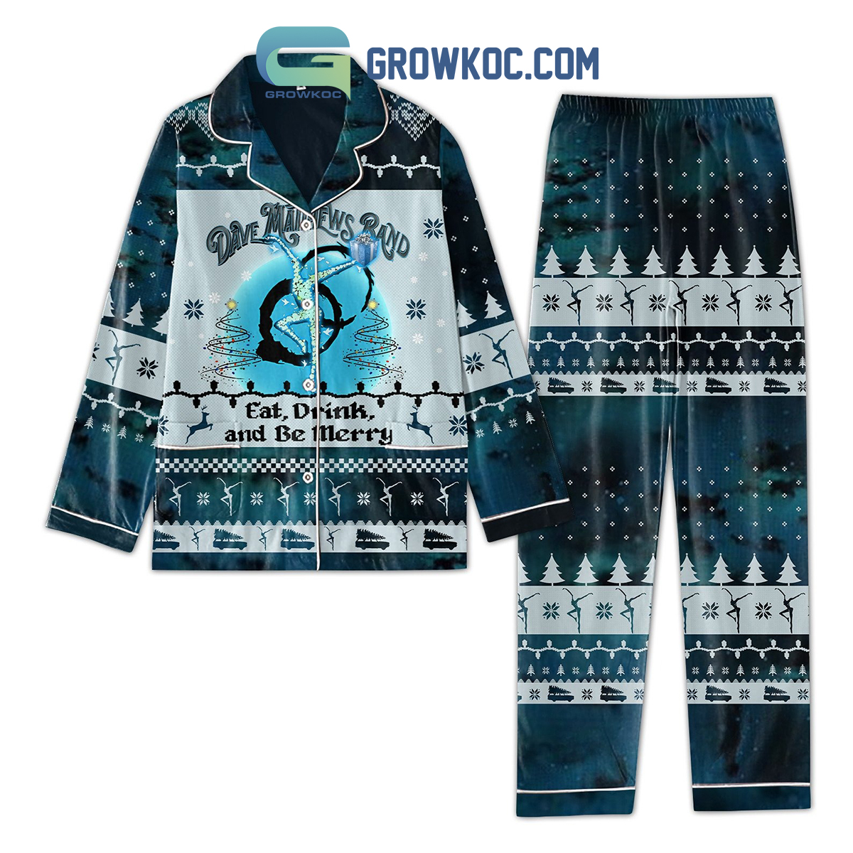 Dave Matthews Band Eat Drink And Be Merry Pyjama Pajama Set Nva