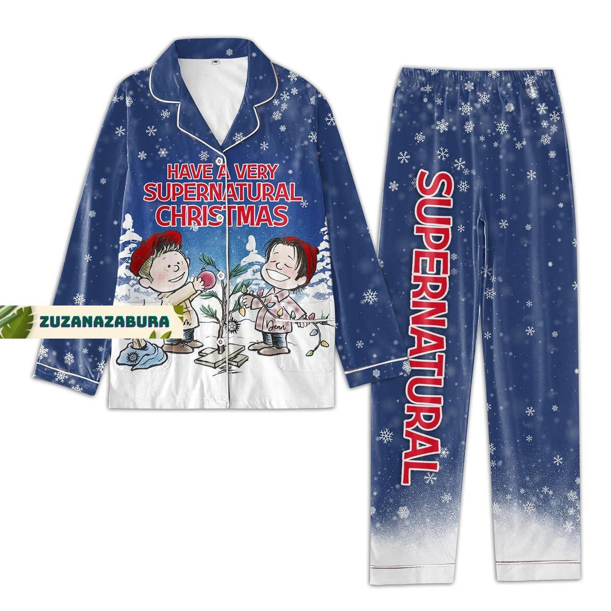 Supernatural Long Sleeve Or Short Sleeve Pyjama Pajama Set