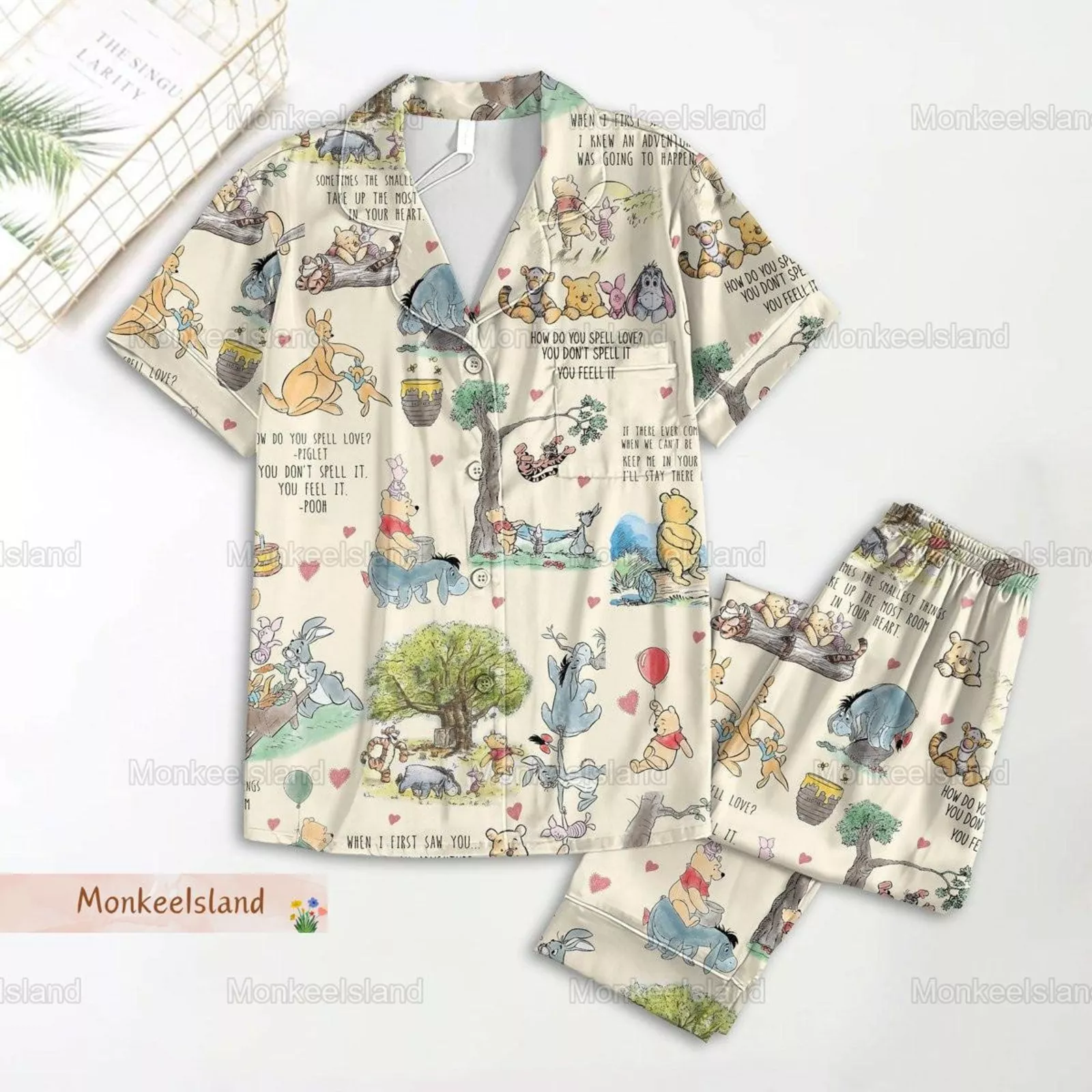 Vintage Winnie The Pooh Pajama Set