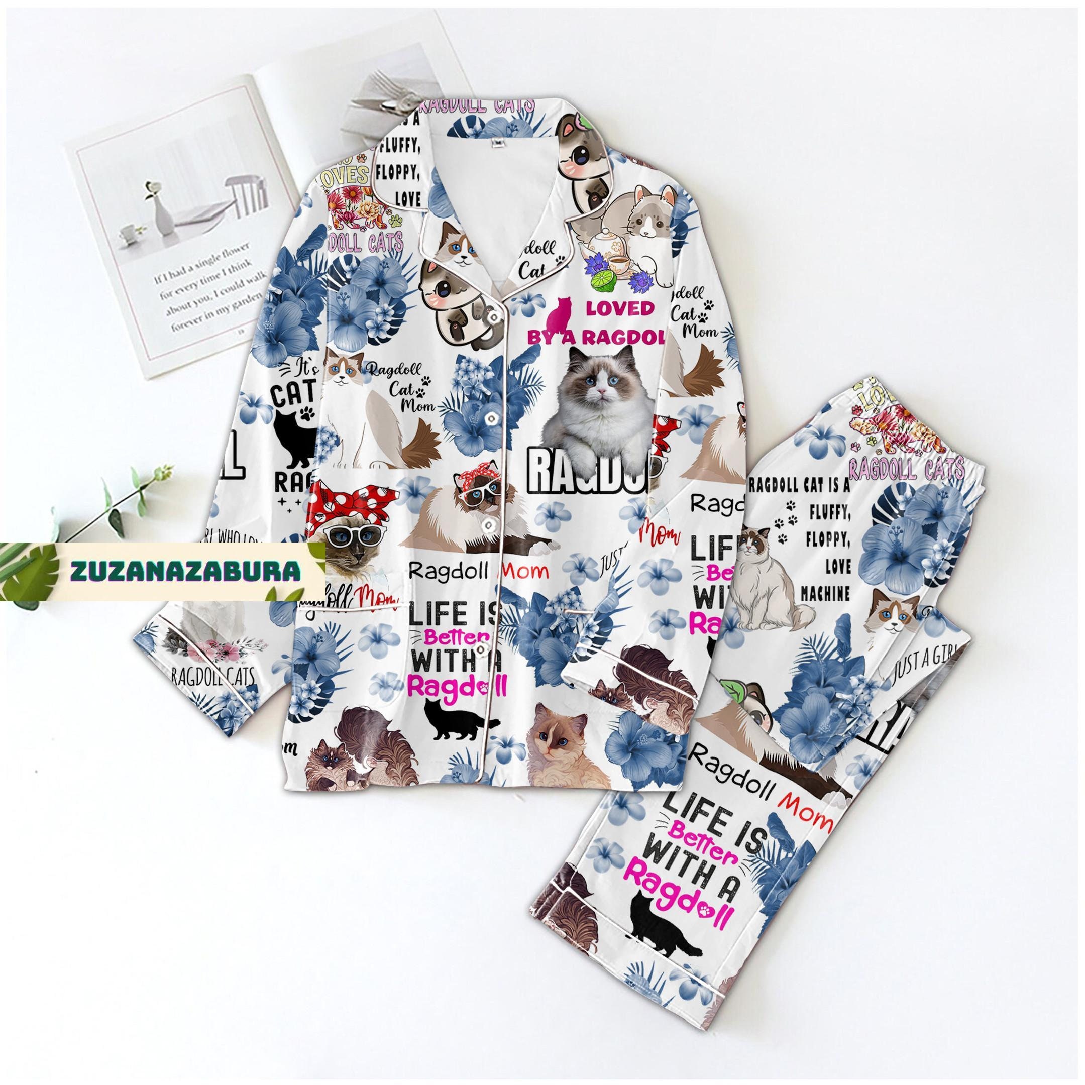 Ragdoll Cat Pajama Set Cat Lover Sleepwear & Gift