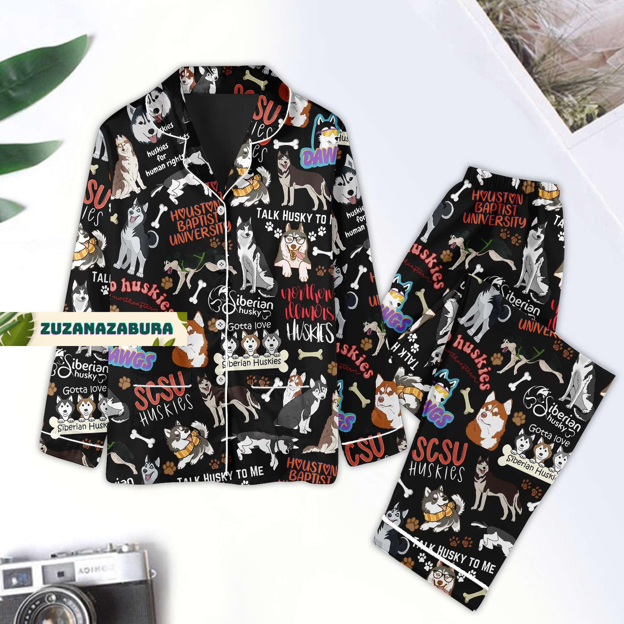 Husky Long Sleeve Or Short Sleeve Pyjama Pajama Set