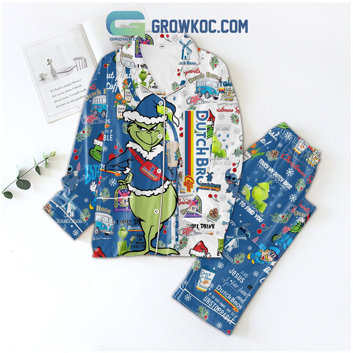 Grinch Touch My Ducth Bros I Will Slap So Hard Family Matching Pajama Set Gifts Hg
