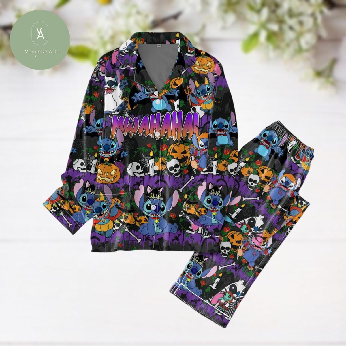 Halloween Stitch Pajama Set Disneyland Stitch Long Sleeve Or Short Sleeve Pyjama Pajama Set