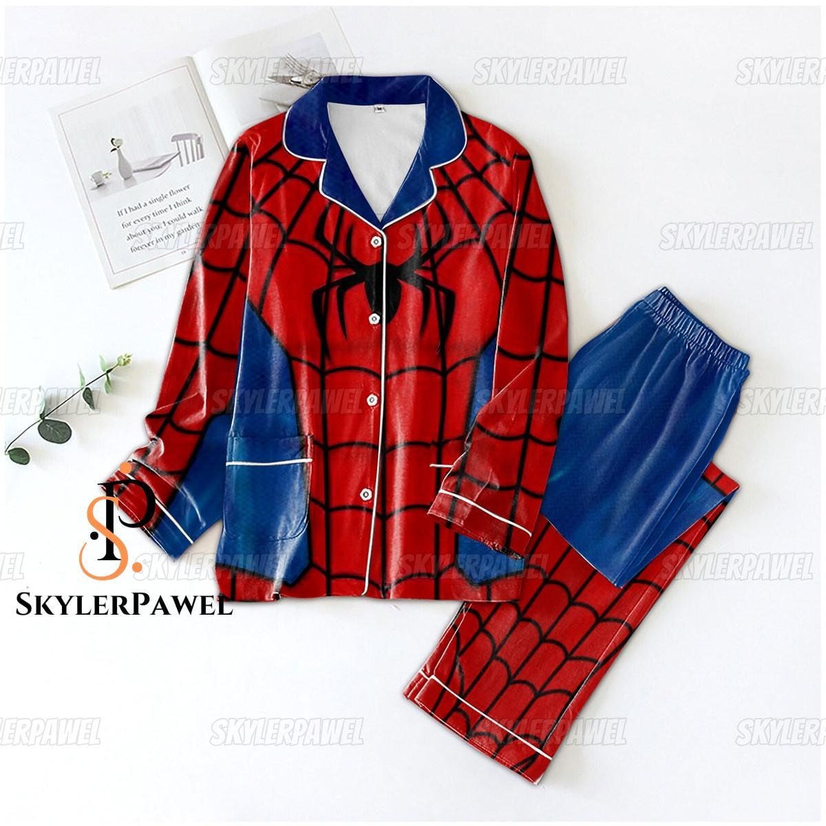 Spiderman Long Sleeve Or Short Sleeve Pyjama Pajama Set