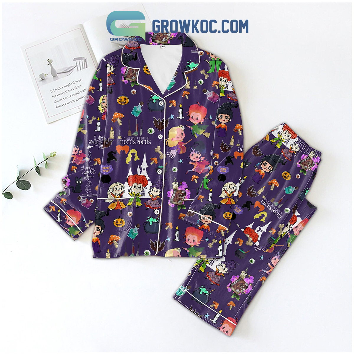 Hocus Pocus I Put A Spell On You Pyjama Pajama Set Nva