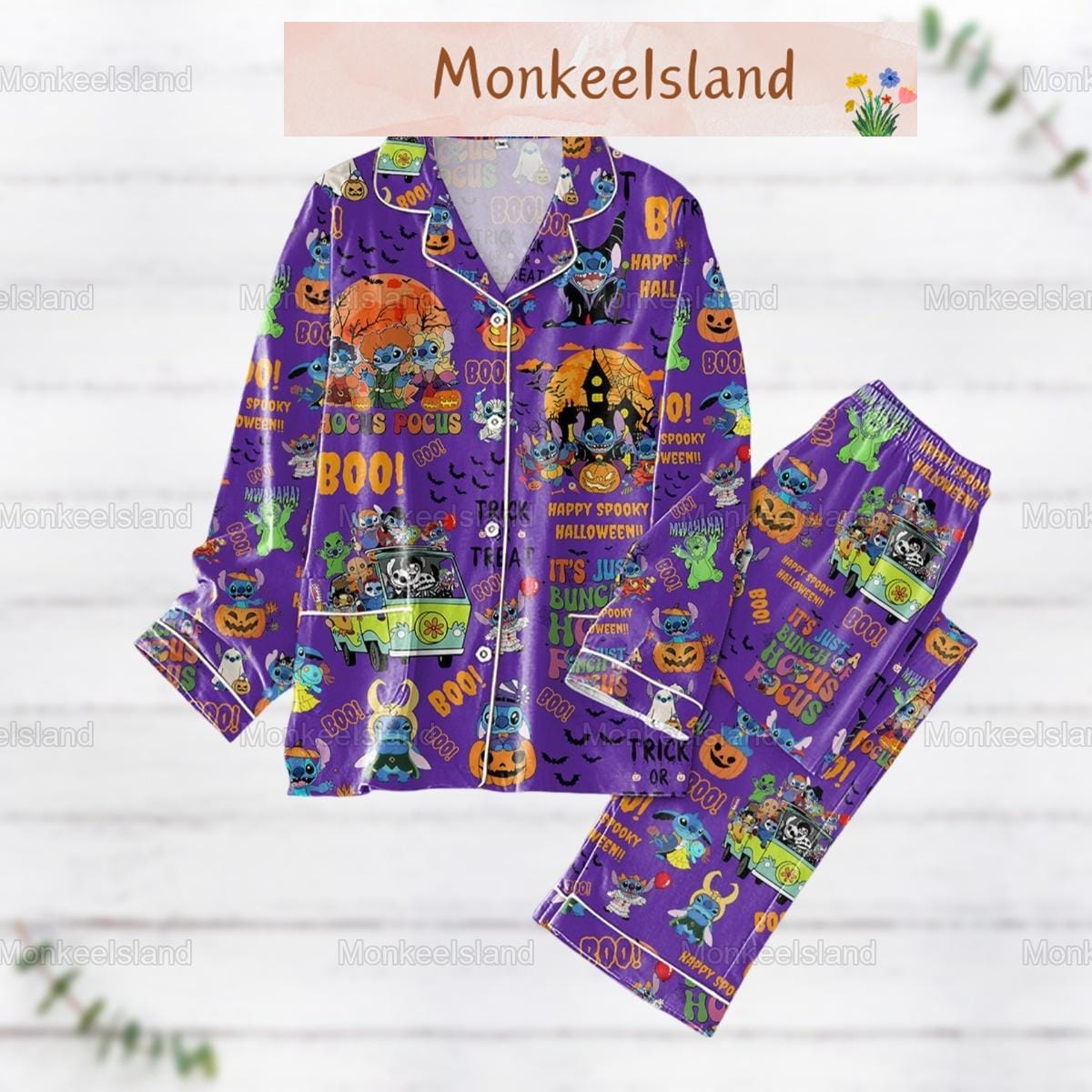 Halloween Stitch & Hocus Pocus Pajama Set