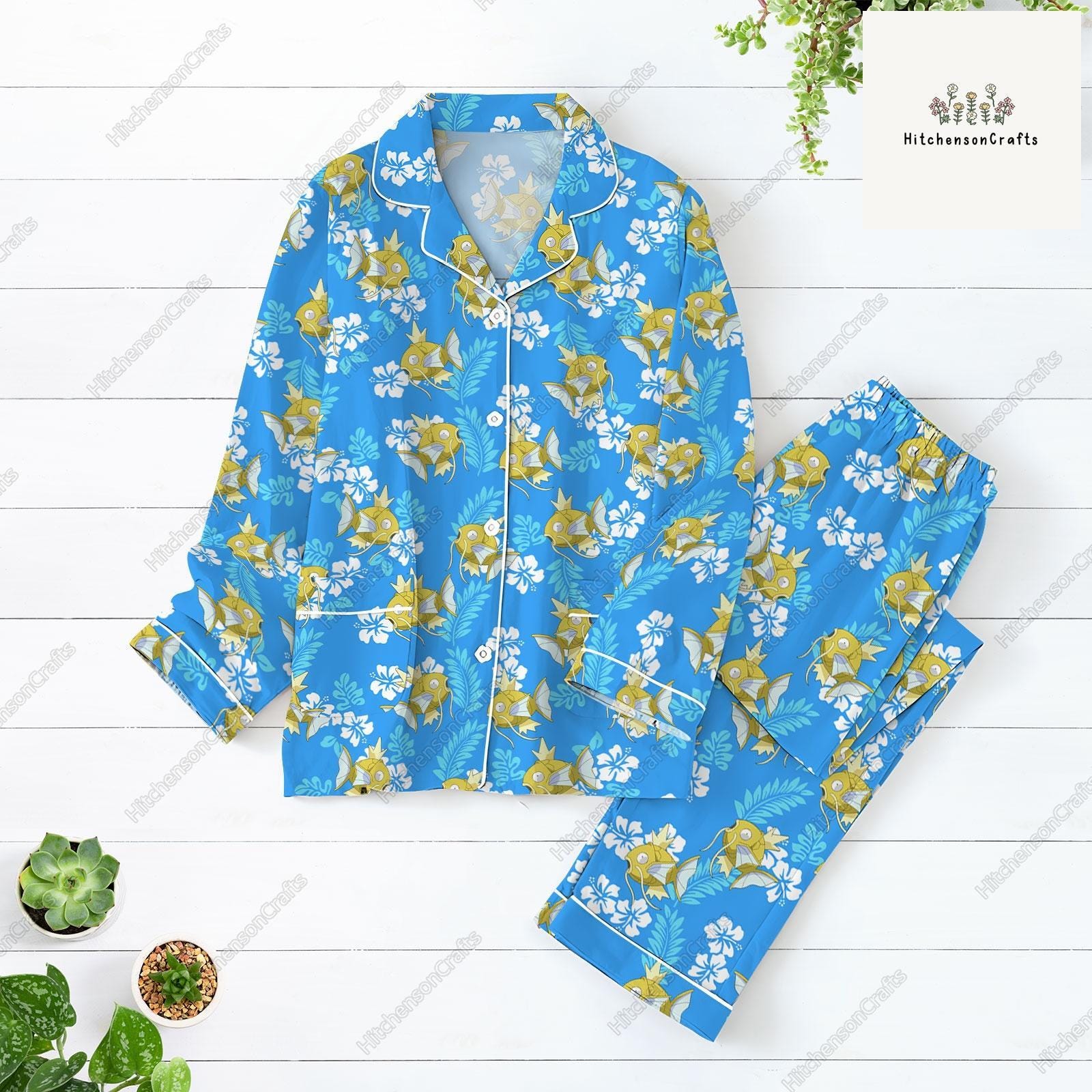 Magikarp Long Sleeve Or Short Sleeve Pyjama Pajama Set