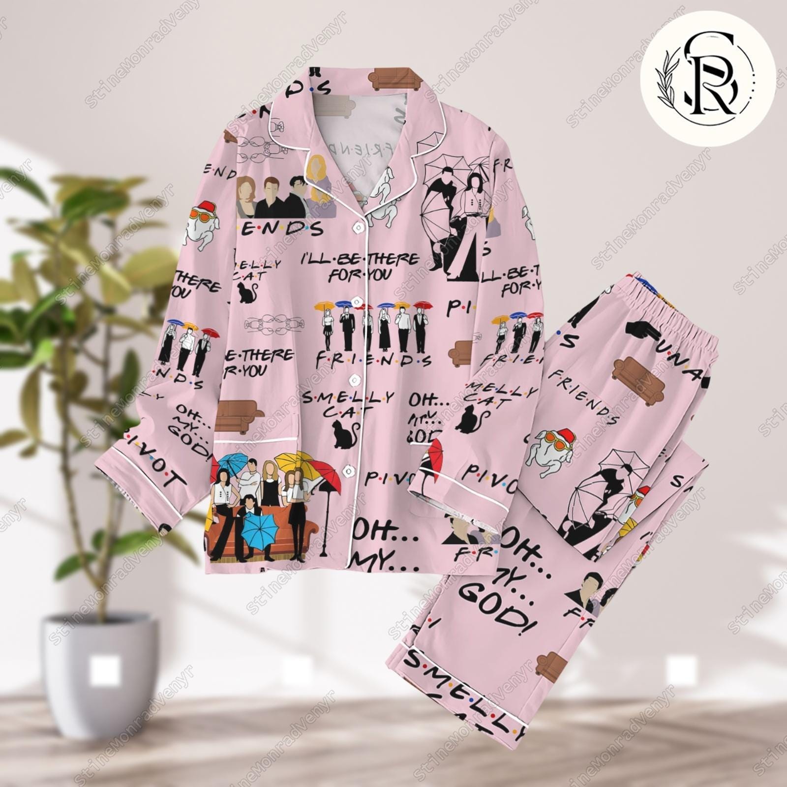 Friends Halloween Long Sleeve Or Short Sleeve Pyjama Pajama Set