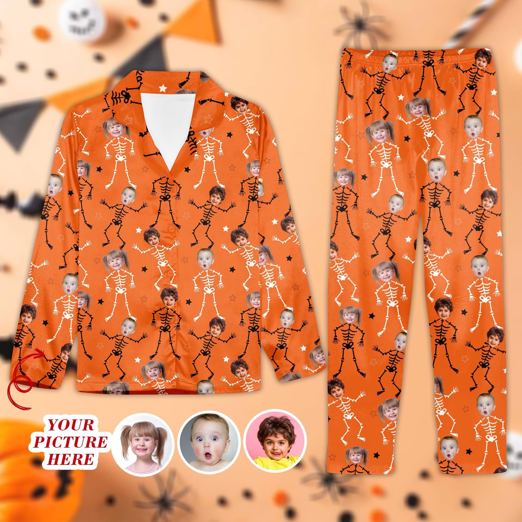 Custom Face Photo Family Halloween Pajama Set