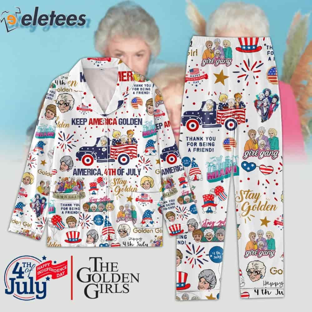 Keep America Golden American 4Th Of July Long Sleeve Or Short Sleeve Pyjama Pajama Set Set With Pants Hg