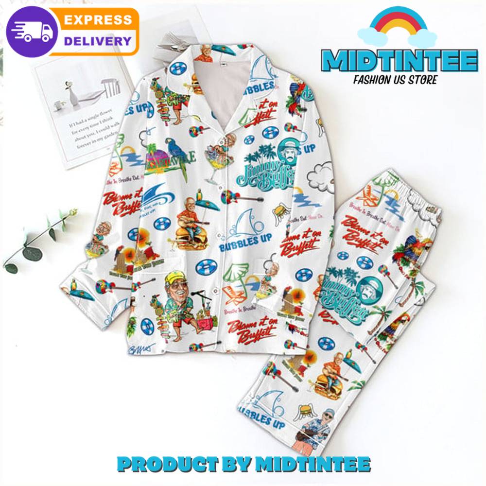 Jimmy Buffett Bubbles Up Long Sleeve Or Short Sleeve Pyjama Pajama Set With Pants Hg