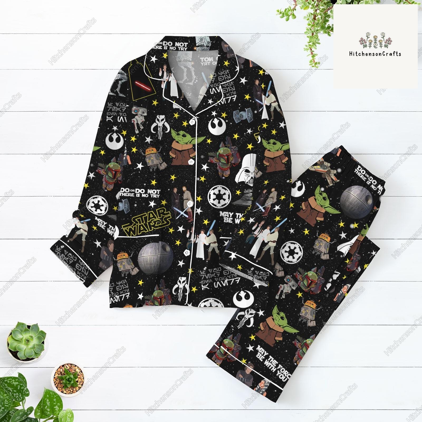 Star Wars Long Sleeve Or Short Sleeve Pyjama Pajama Set