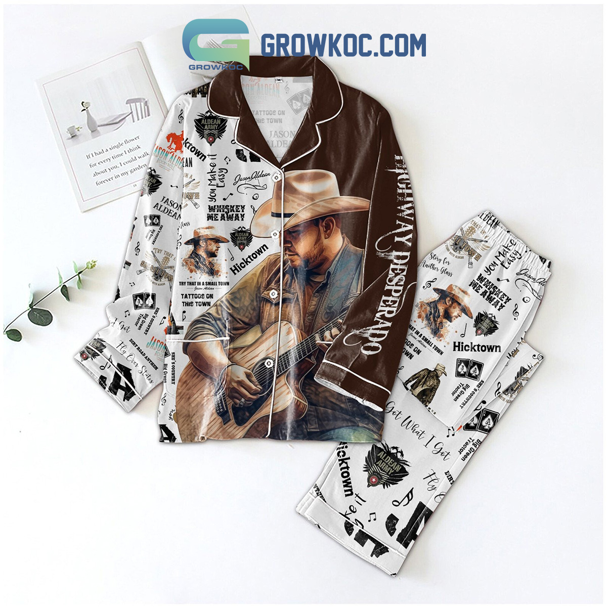 Jason Aldean Highway Desperado Tour You Make It Easy Pyjama Pajama Set Nva