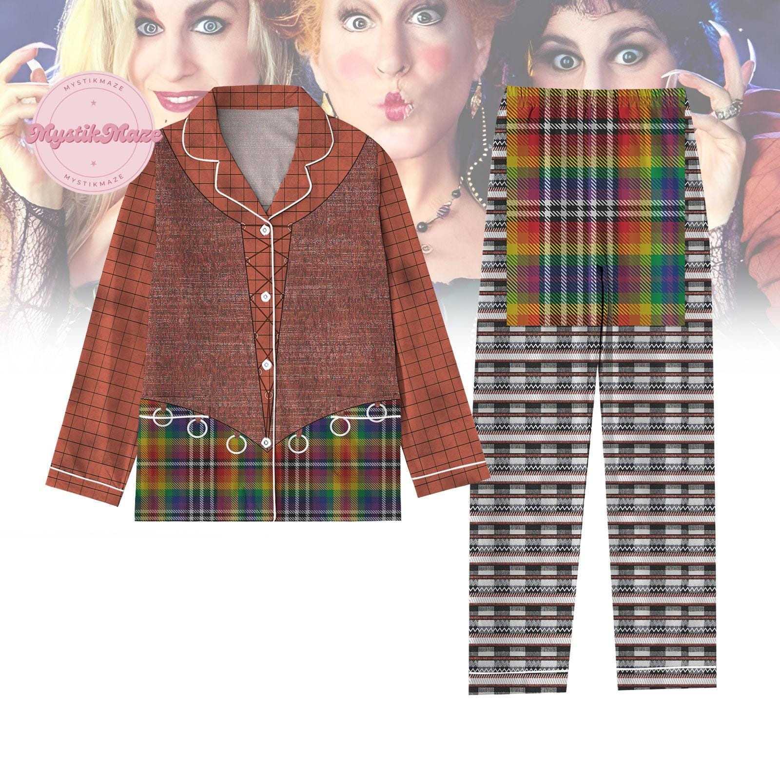Halloween Hocus Pocus Pajama Set Hg Mary Sanderson Cosplay Shirt Sanderson Sister Costume Womens Pajama Set