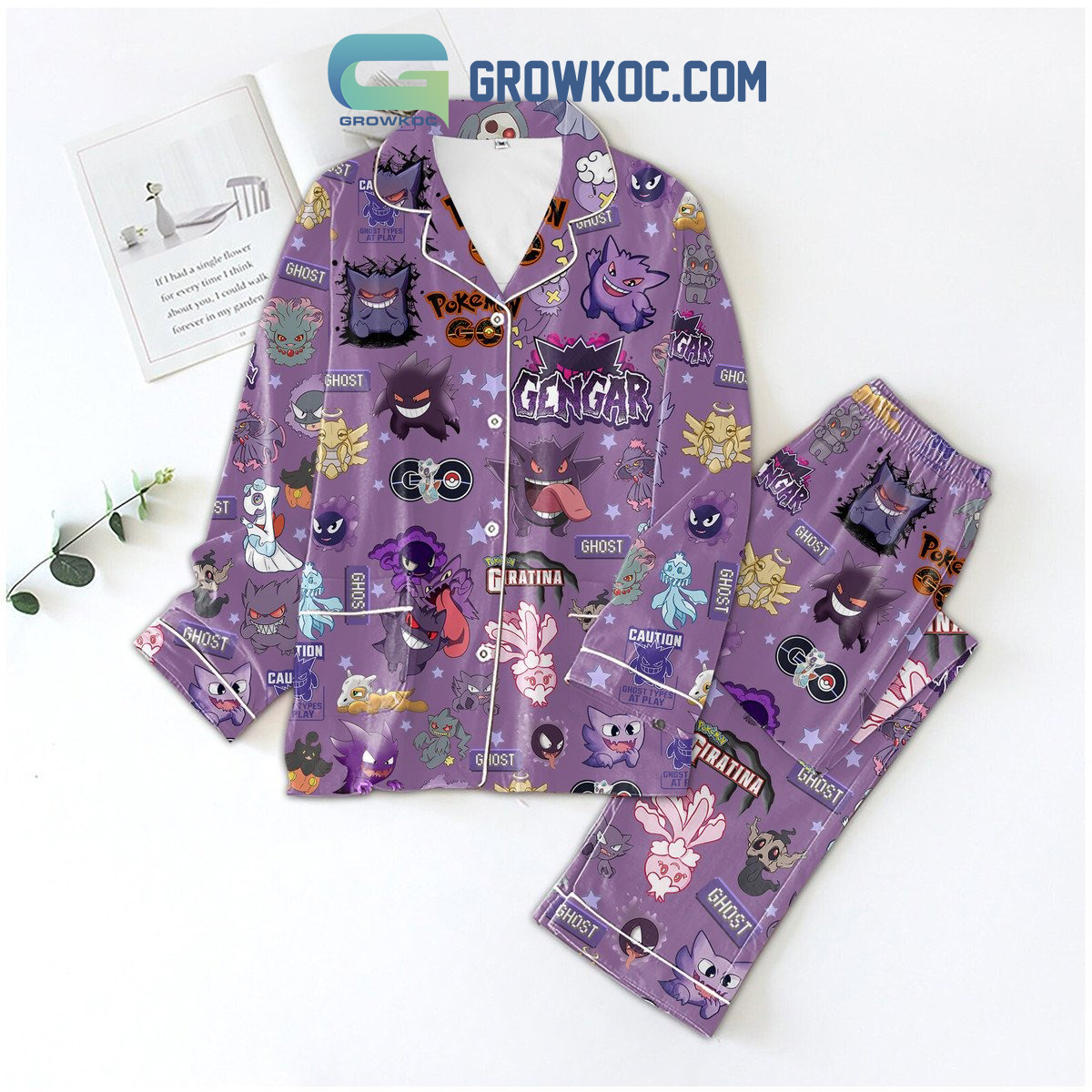 Pokemon Gengar Ghost Giratina Pyjama Pajama Set Nva