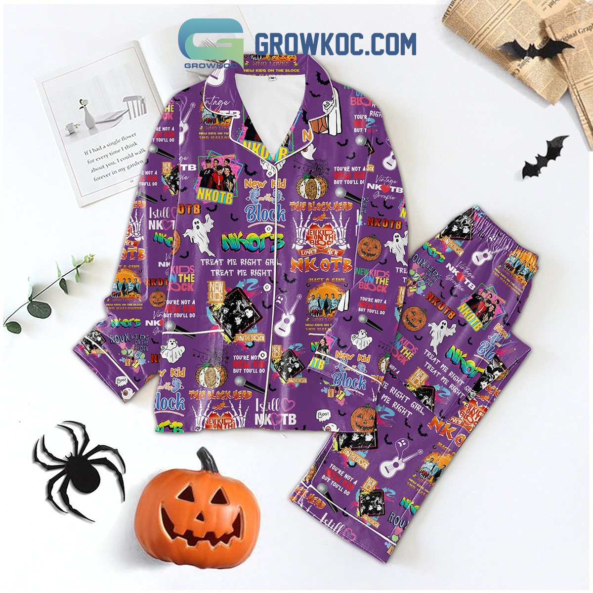 New Kid On The Block Nkotb Treat Me Right Girl Halloween Pyjama Pajama Set Nva