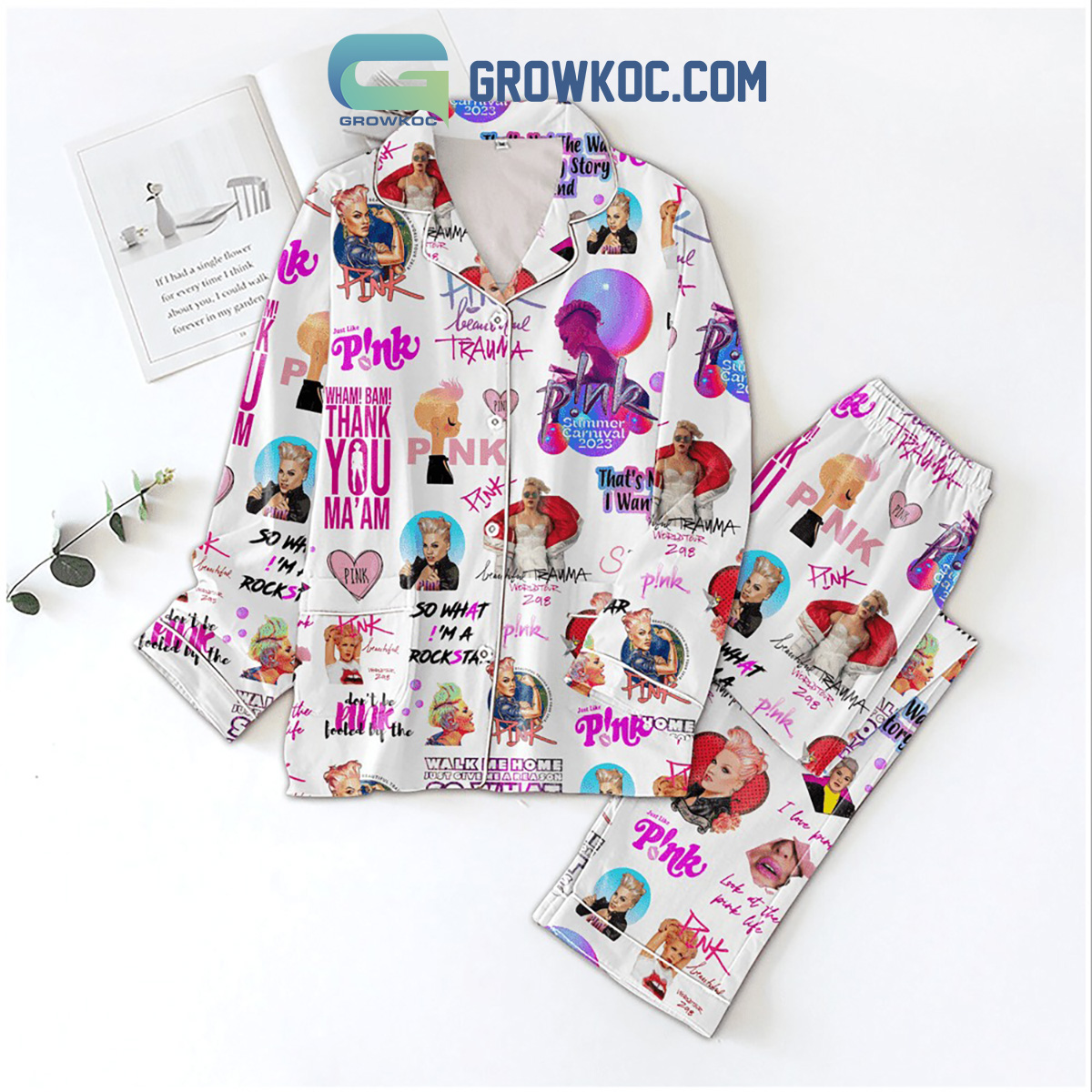 Pink Summer Carnival 2025 Beautiful Trauma Pyjama Pajama Set Nva