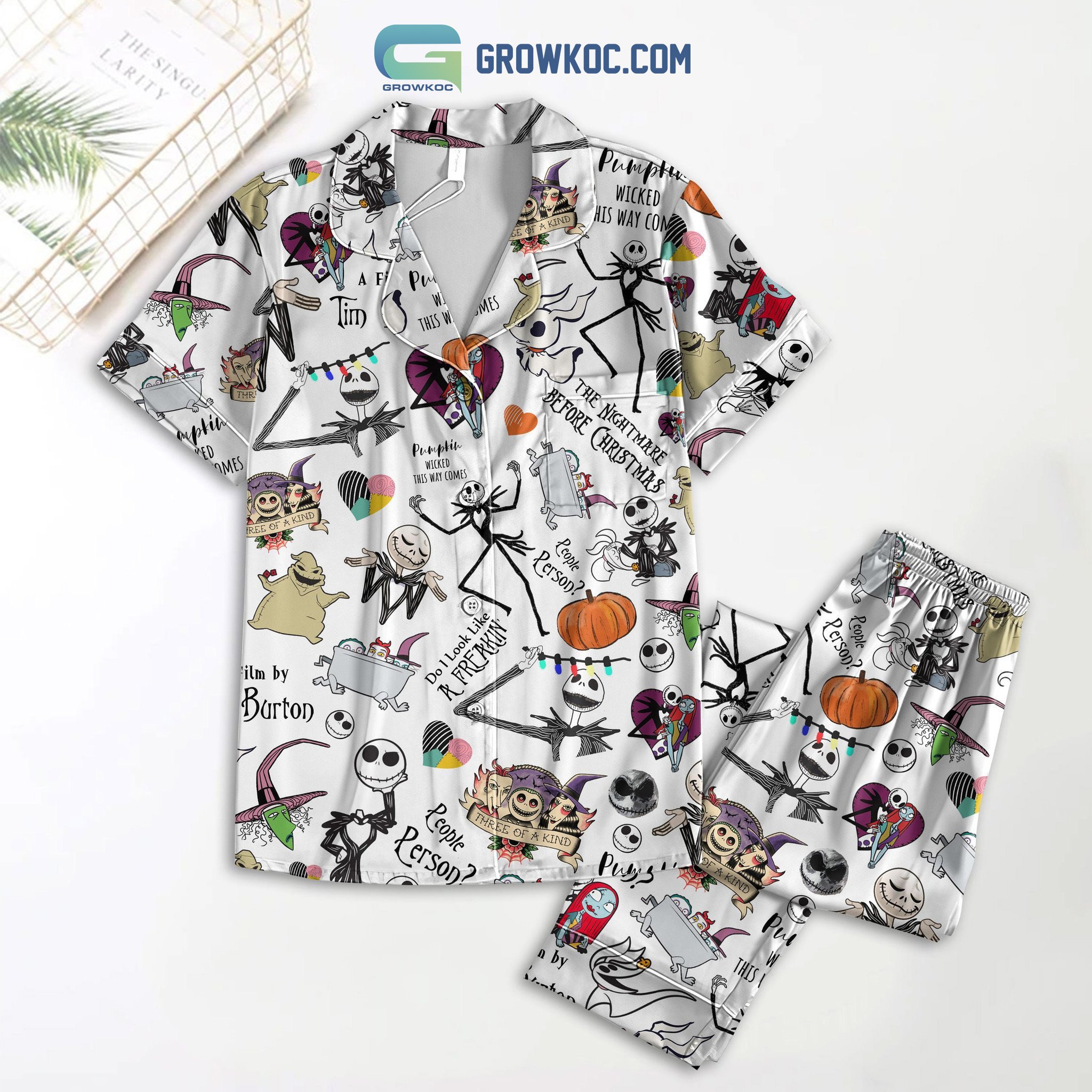 Jack Skellington The Nightmare Before Pyjama Pajama Set Nva