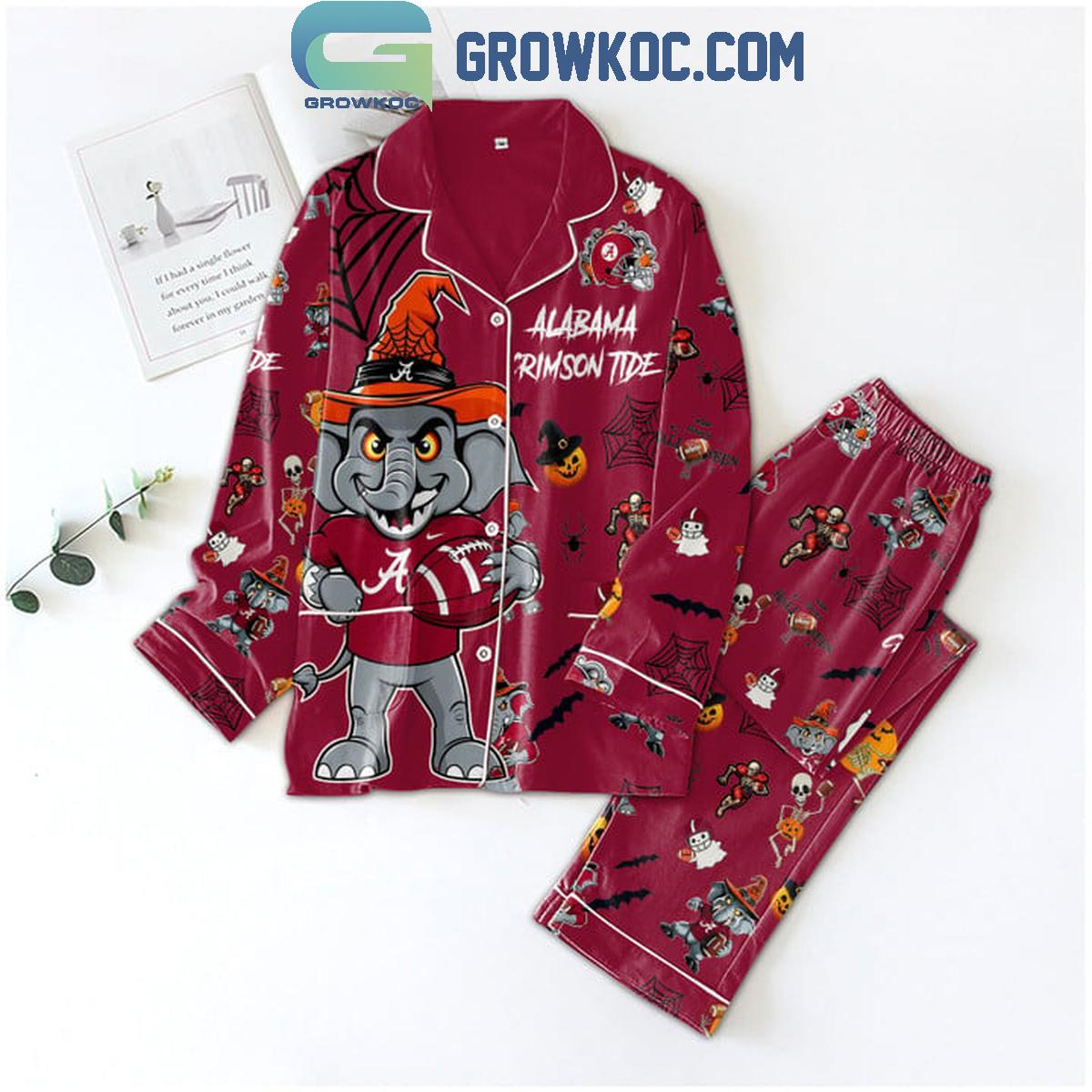 Crimson Tide Happy Halloween 2025 Comfortable Pyjama Pajama Set Nva Red Design