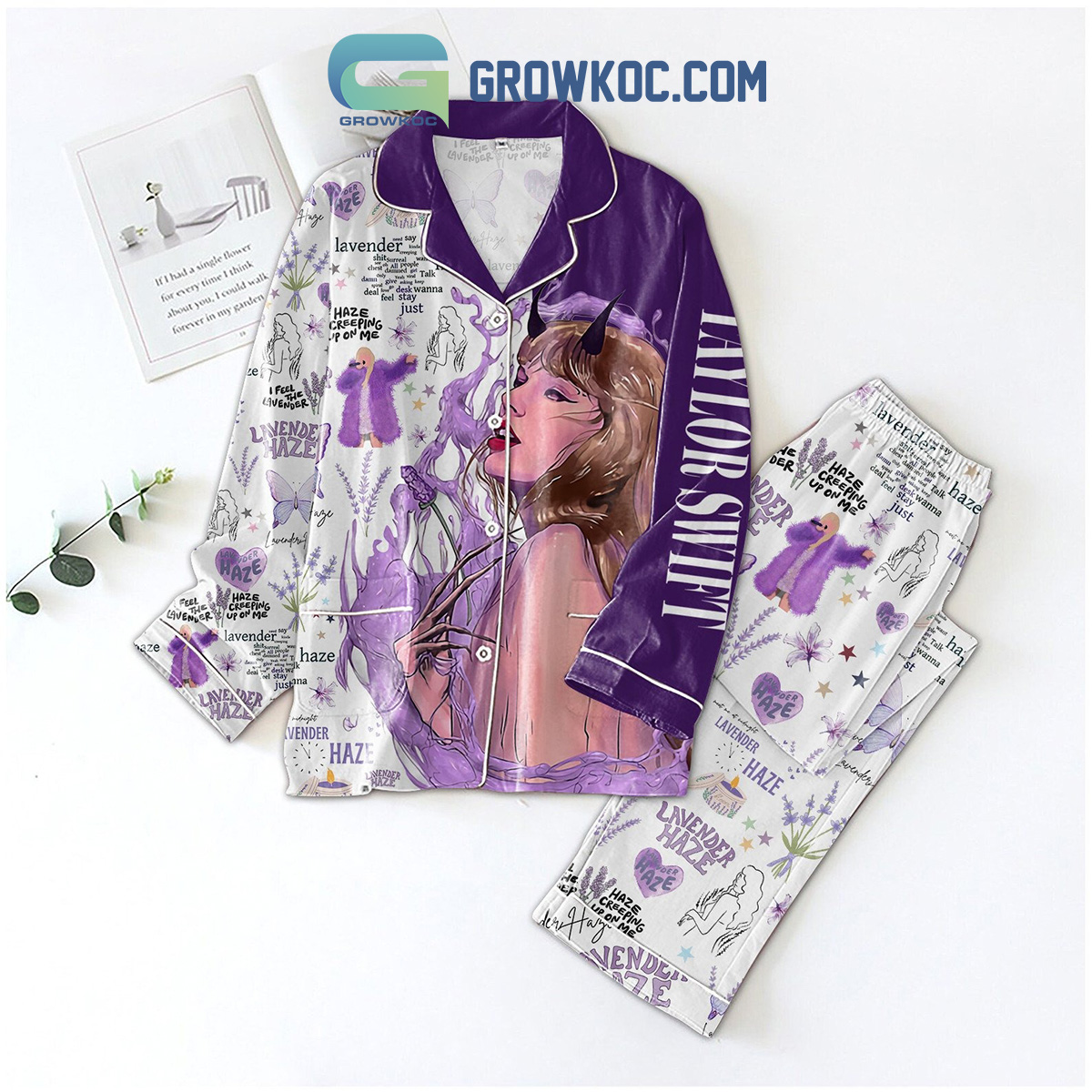 Ts Swiftie I Feel The Lavender Haze Creeping Up On Me Pyjama Pajama Set Nva