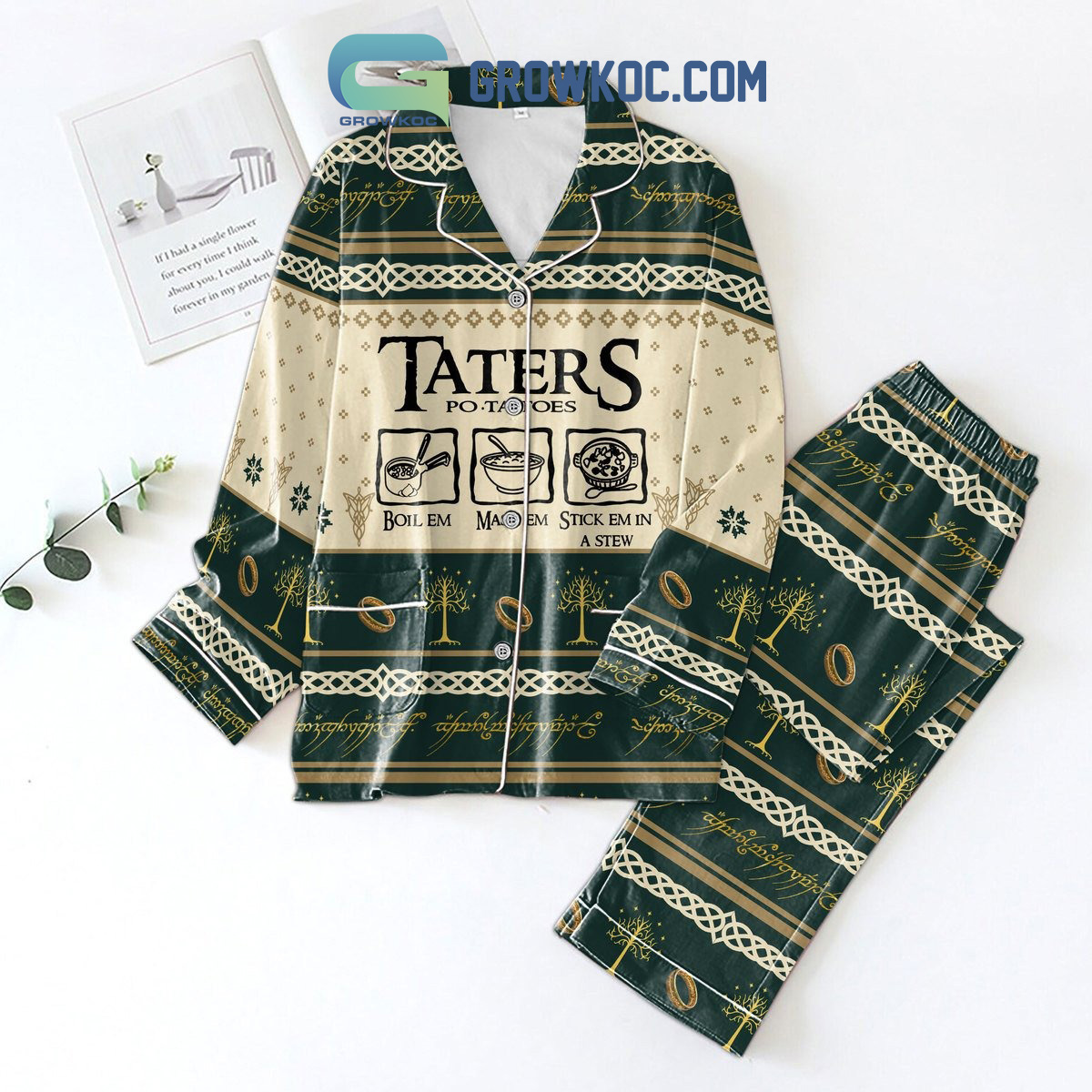 Taters Potatoes Boil Em Mash Em Stick Em In A Stew Pyjama Pajama Set Nva