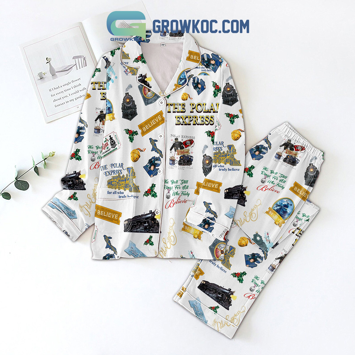 The Polar Express The Bell Still Rings For All Who Truly Believe Pyjama Pajama Set Nva
