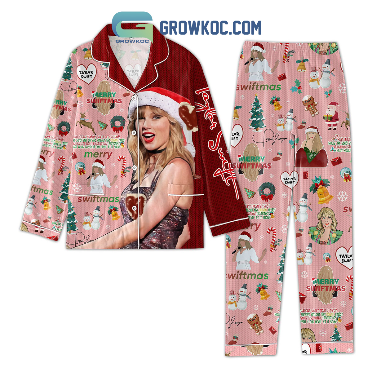 Ts Swiftie Merry Swiftmas Jingle Bell Pyjama Pajama Set Nva