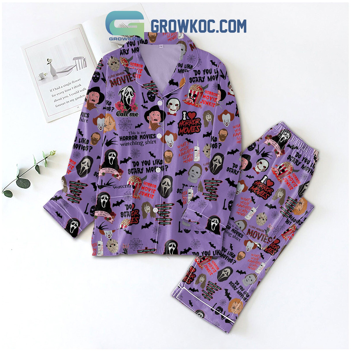 This Horror Movies Junkie Call Me Do You Like Scary Movies Pyjama Pajama Set Nva