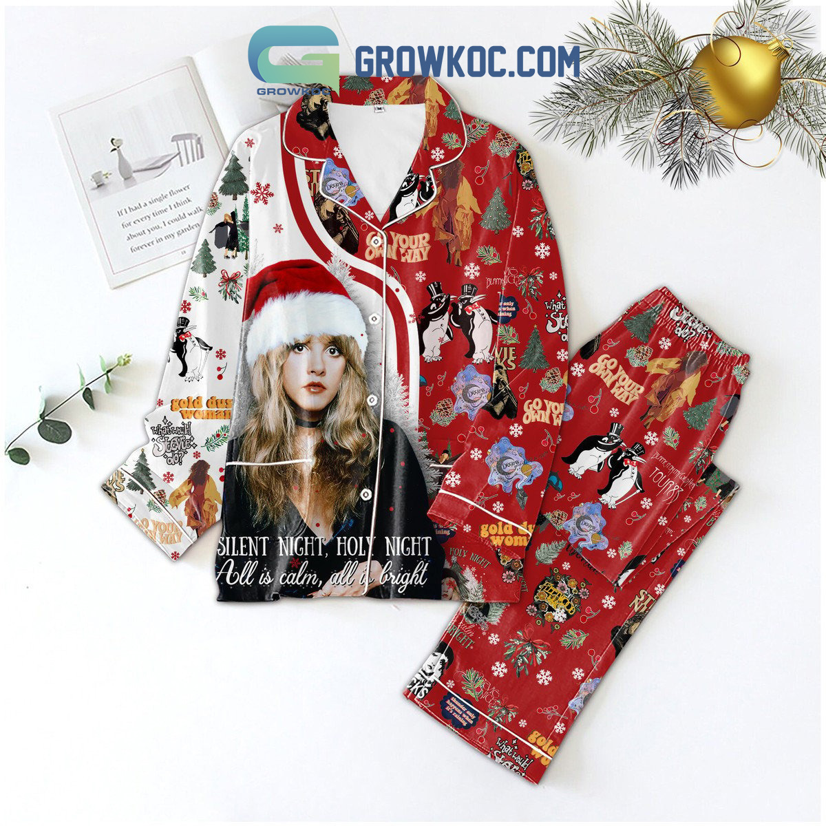 Stevie Nicks Rock On Gold Dust Woman Pyjama Pajama Set Nva