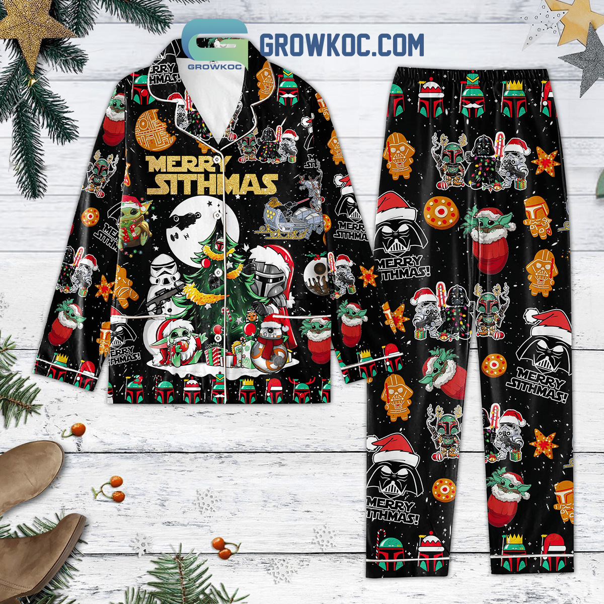 Merry Sithmas Star Wars Baby Yoda Pyjama Pajama Set Nva