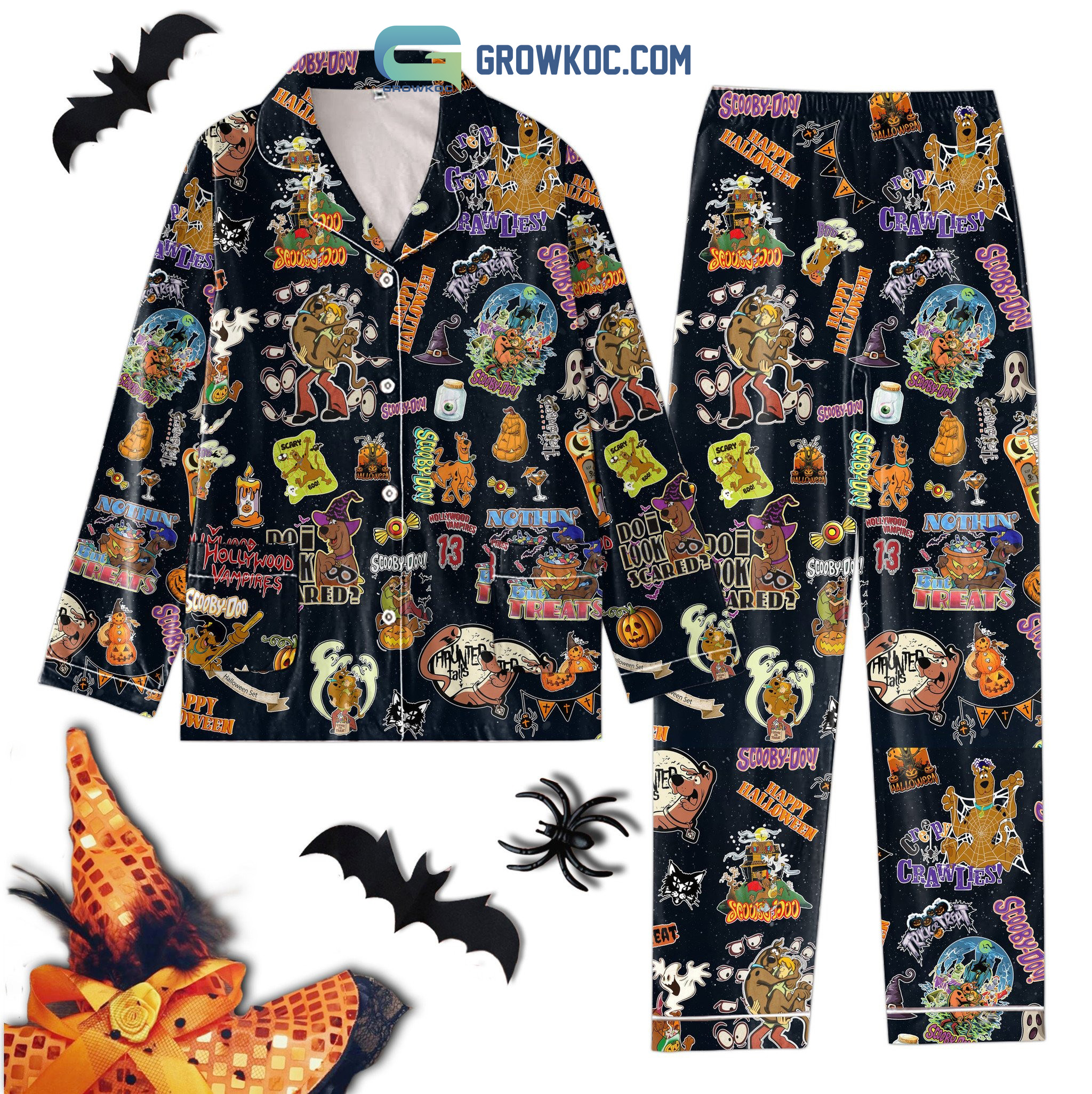 Scooby Doo Hollywood Vampires Halloween Trick Or Treat Pyjama Pajama Set Nva