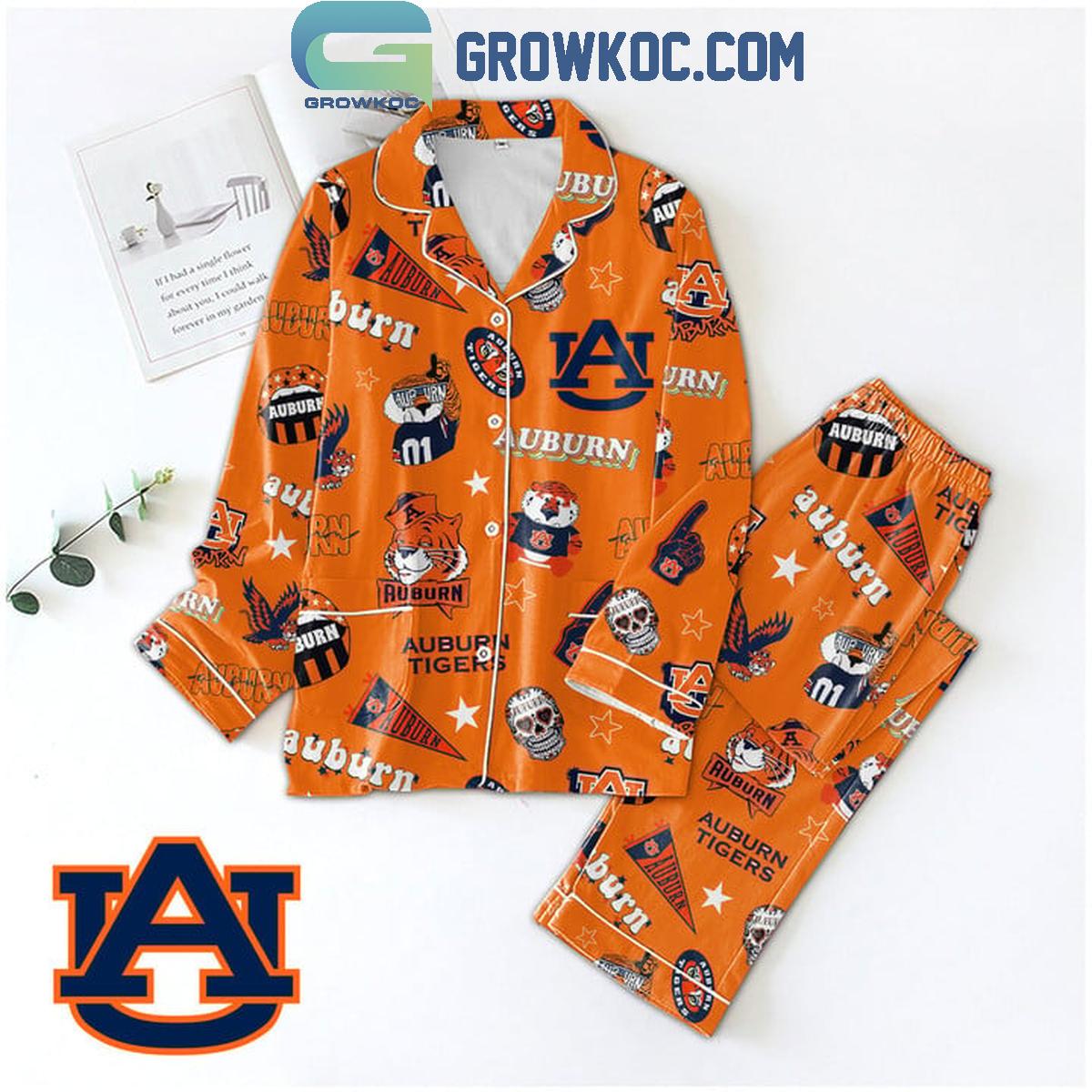 Tigers Go Tigers Halloween Comfortable Pyjama Pajama Set Nva Orange