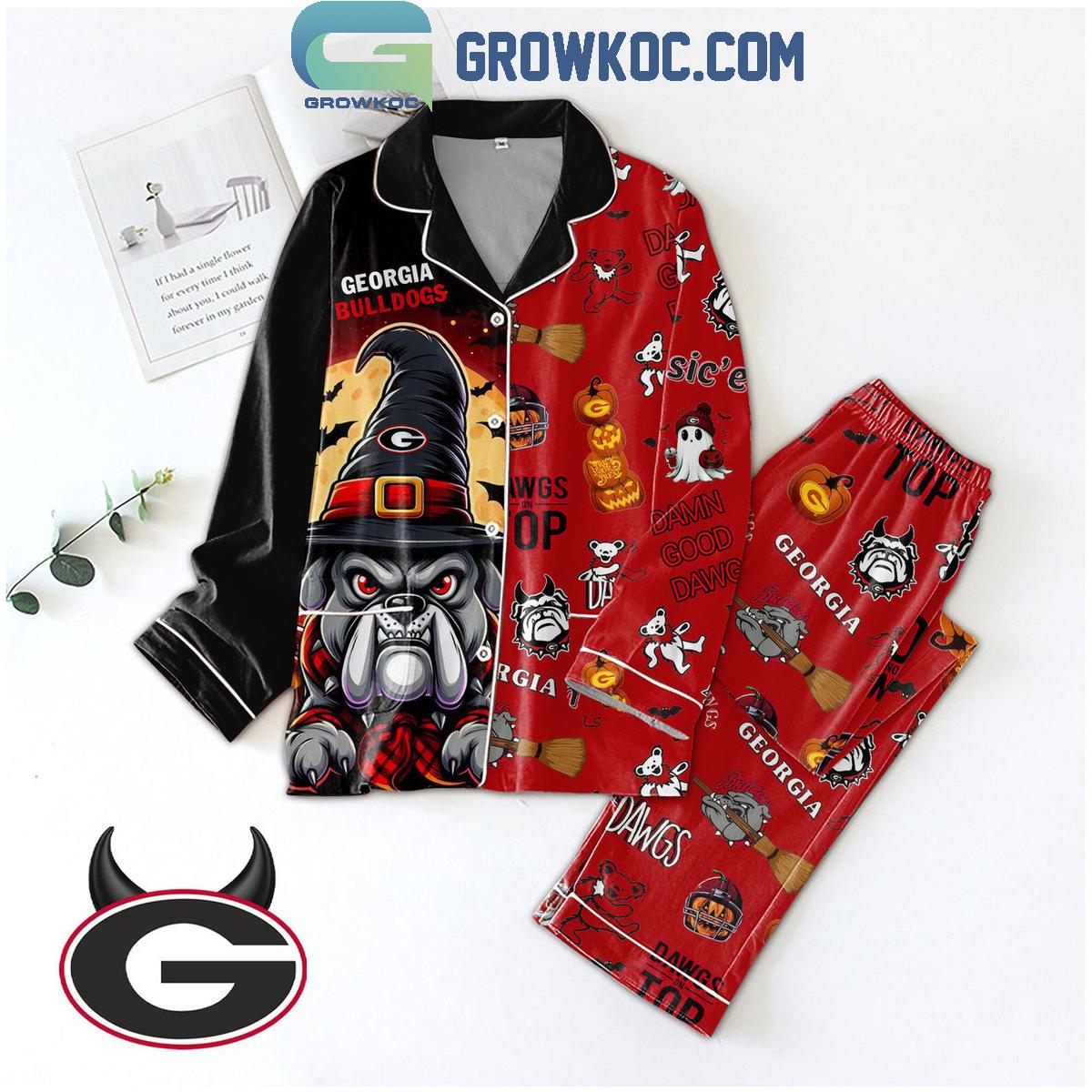 Georgia Bulldogs Dawgs Top Go Dawgs Halloween Comfortable Pyjama Pajama Set Nva